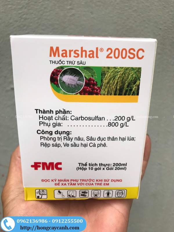 Thuốc sâu marshal hiệu quả với côn trùng bên trong lẫn bên ngoài cây trồng