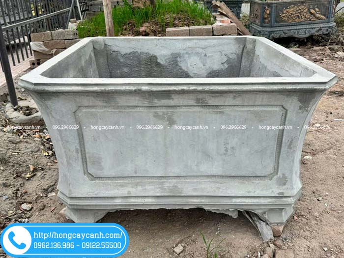 Chậu vuông trơn 1m không họa tiết