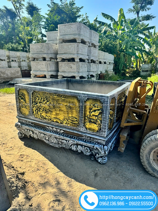 Chậu vuông cỡ đại sơn giả đồng