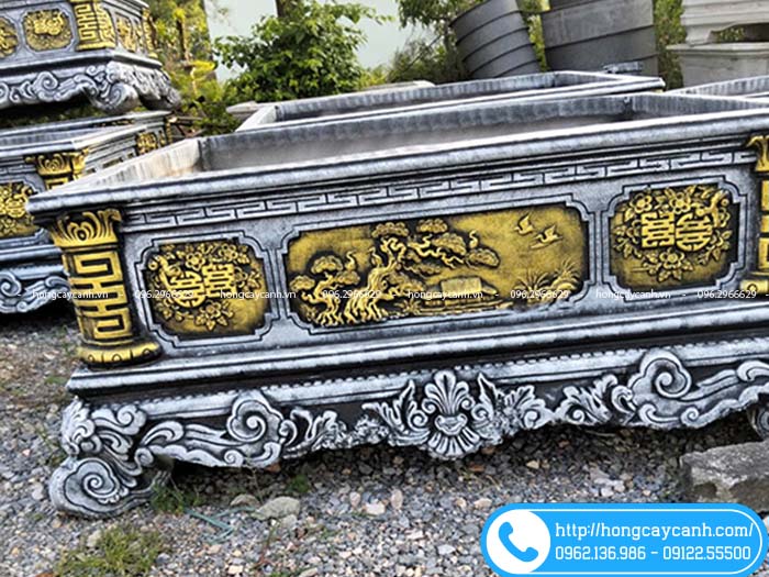 Chậu xi măng chữ nhật cỡ lớn 180x150x80cm "nồi đồng cối đá"