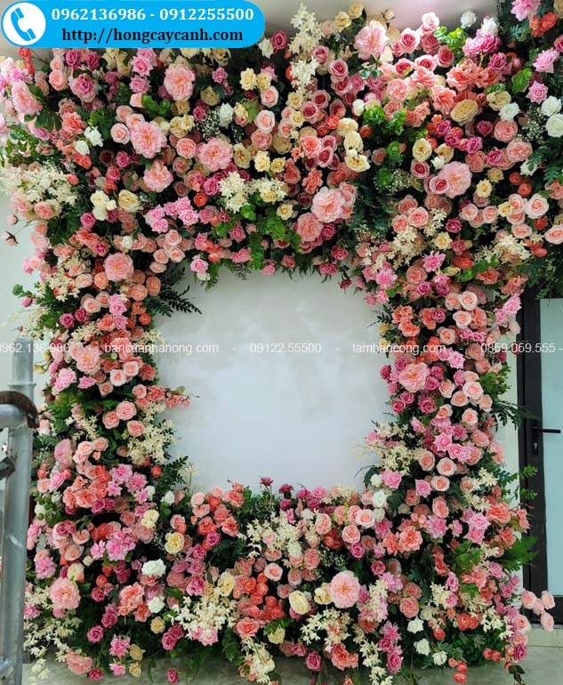 Tường hoa hồng lụa đẹp
