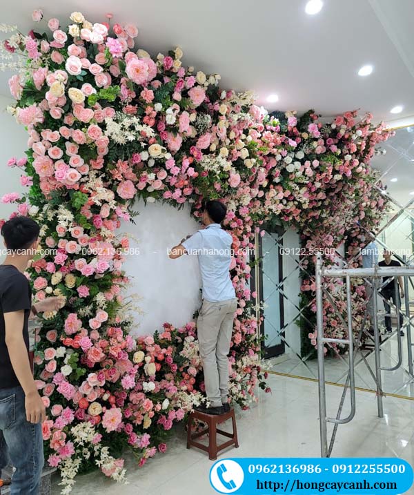 Tường hoa hồng lụa